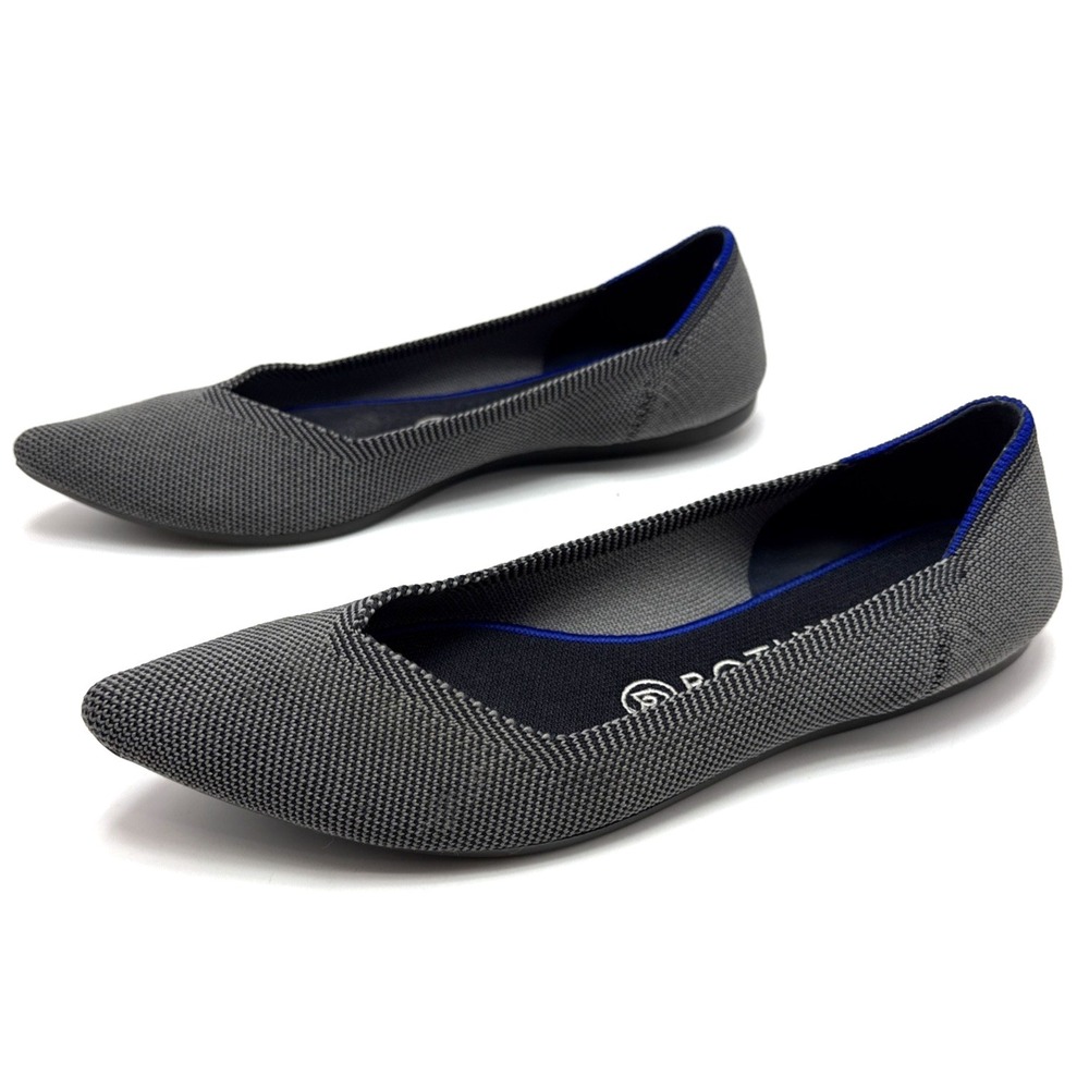 Rothy's The Pointed Toe Ballet Flats‎ Shoes Women's Size 8 Cloud Grey Birdseye